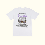 Mamala Organics Mamala Fruit Stand Tee—white cotton, unisex fit, market stall print; made in Los Angeles.