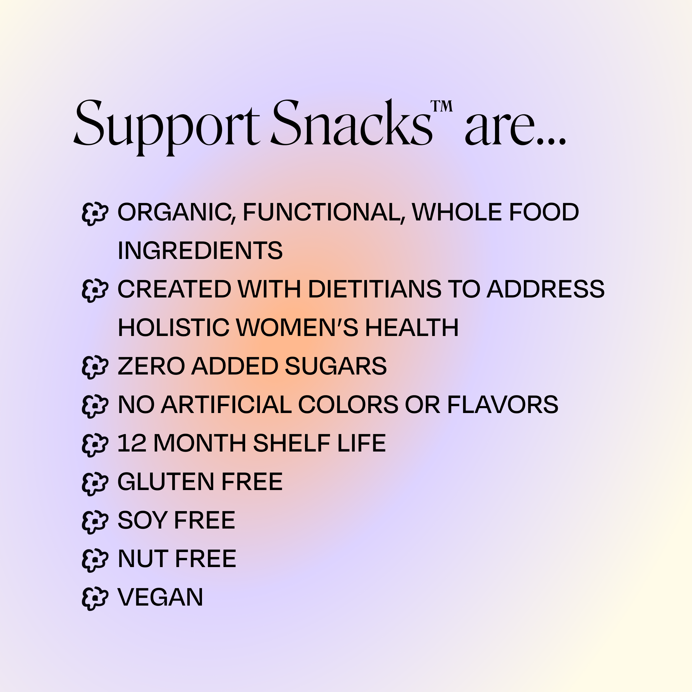 Mamala Organics’ Support Snack™ Duo: organic, dietitian-made snacks free from gluten, soy, nuts & added sugars.