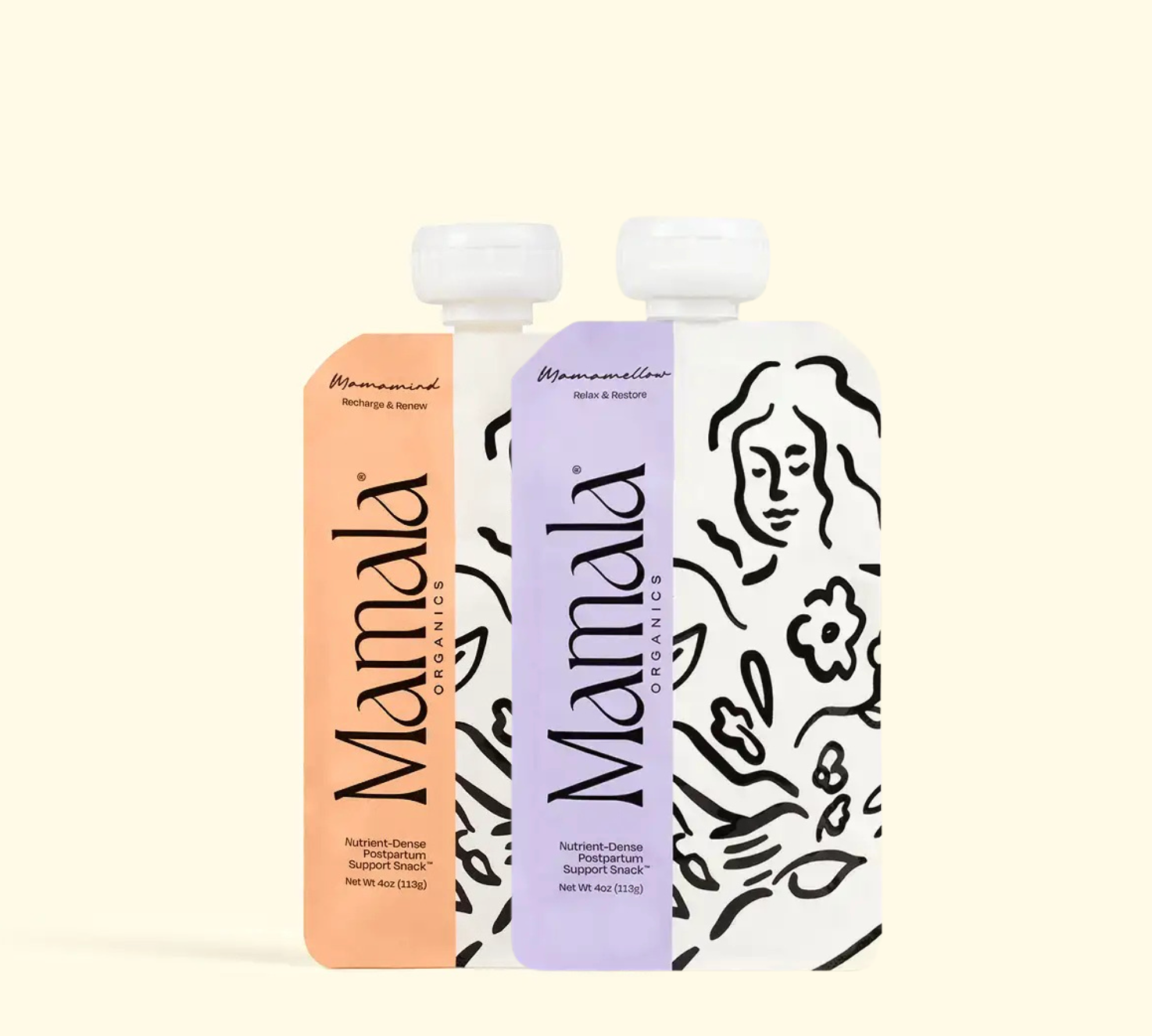 Three Mamala Organics products on a cream background